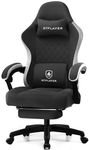 GTPLAYER Gaming Chair, Computer Chair with Pocket Spring Cushion, Linkage Armrests and Footrest, High Back Ergonomic Computer Chair with Lumbar Support Task Chair with Footrest (Black)