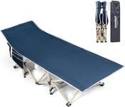 Overmont Portable Folding Camping Cot - 28” Extra Wide Tent Cots Load 550 LBS with Carry Bag - Double Layer 2400D Oxford Sleeping Bed for Outdoor Travel Home Office Nap