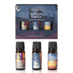 Folkulture Essential Oil Set for Diffuser, Set of 3 Organic Essential Oils for Diffusers for Home, Aromatherapy Diffuser Oil Scents - Oud Rose, Oud Tabac & Oud Waters Blend (Arabian Nights)