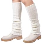 Mulor Wool Knit Leg Warmers for Women Knitted Legwarmers for Girls Ladies Calf Length or Knee High