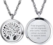 PROSTEEL Personalized Customize Diffuser Necklace, Tree of Life Jewelry, Aromatherapy Necklace, Stainless Steel Essential Oil Diffuser, Unisex Adult