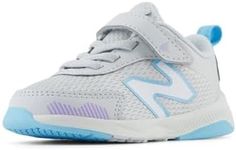 New Balance Kids Dynasoft 545 V1 Bungee Lace with Top Strap Running Shoe, Granite/Lilac Glo/Team Sky Blue, 6 US Unisex Toddler