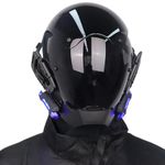 Punk Mask Cyberpunk Mask Led Blue Light Cyberpunk Helmet Adjustable Futuristic Mask With Headwear Cover Cyber Mask For Adults Cosplay Helmet