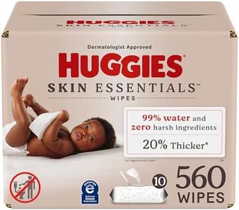 Huggies Skin Essentials Baby Wipes, Hypoallergenic, 99% Water, 10 Flip Top Packs (560 Wipes Total)