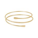 Tibond Boho Upper Arm Cuff Bracelet for Girls Women, Adjustable Gold and Silver Coils Arm Band Cuff Bracelet Punk Bangle Minimalist Style Bangle Open Armlets (B)