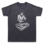 Death To Videodrome DJ Bruce Martial Artist Kung Fu Icon Lee Mixing Mens T-Shirt, Heather Slate, XL