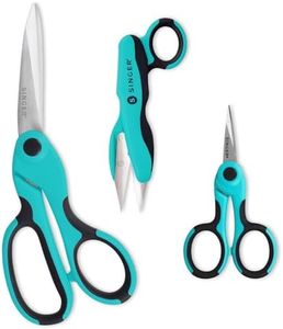 SINGER ProSeries Sewing Scissors Bundle, 8.5" Heavy Duty Fabric Scissors, 4.5" Detail Embroidery Scissors, 5" Thread Snips with Comfort Grip (Teal)