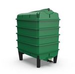 62L 4 Tray Worm Composter with Tiger Worms - Green Wormery Compost Bin for Food Waste Recycling, Stackable Vermicomposting System with Liquid Fertiliser Tap, Coconut Coir Bedding & Digital User Manual