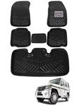 Euro Care 3D / 4D EVA, Plastic Car Floor Mats Compatible with Mahindra Bolero (Model: 2008-2021) -Black, Unit-1