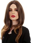 ALLAURA Melania Trump Wig. Long Brown Wavy Heat Resistant Costume Wig for Cosplay Women