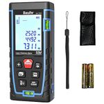 Bauihr Laser Measure Device, 50M/165ft Laser Distance Measure with 2 Bubble Levels, Portable Lazer Measurement Tool with Large Backlit LCD Display, Waterproof IP54, Battery Included