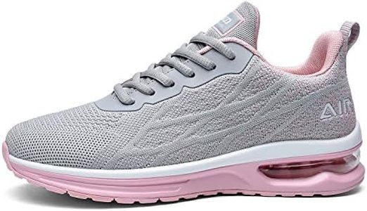 GANNOU Women's Air Athletic Running Sneaker Shoes for Sports, Gym, Jogging, Tennis and Fitness - Size 10.5 - Grey
