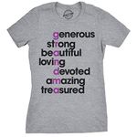 Womens Grandma Letters T Shirt Cute Graphic for Grandmother (Light Heather Grey) - S