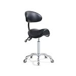 Saddle Stool Rolling Chair with Bac