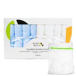 JM Baby Washcloths - 100% Bamboo, 10x10 inches, Ultra Thick & Absorbent, Gentle on Delicate Skin, Premium Baby Face Cloths, Debarbouillette Pour Bébé, Giftbox & Laundry Bag Included