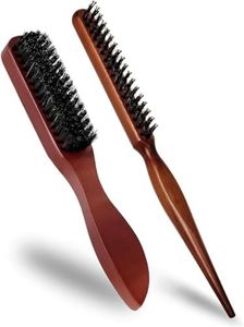 Anti Static Quiff Roller Hair Brush for Men and Women, 2Pcs Boar Bristle Round Hair Brush Set with Nylon Pin, Slick Back Hair Brush Teasing Boar Bristle Hair Brush Smoothing Brush Sleek Hair Brush