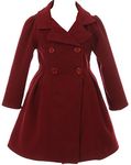 BNY Corner Big Girl Kids Flower Girls Winter Clothes Long Coat Outerwear USA Burgundy 12 JKS 2049