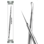 Pointed Blackhead Removal, 2-in-1 Acne Extractor Tool - Stainless Steel Whitehead Remover for Face/Nose