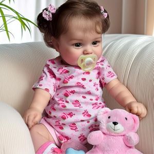 JIZHI Lifelike Reborn Baby Dolls - 20Inch-Real Baby Feeling Realistic-Newborn Baby Dolls Adorable Smiling Real Life Baby Dolls with Gift Box for Kids Age 3