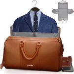 BEAUTYGOODIES Convertible Garment Duffle Bags for Travel Leather Foldable Carry On Luggage, Carry On Garment Bag Duffle Combo, Suit Travel Bags for Men, Folding Convertible Garment Duffel Bag Hanging