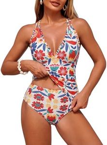 ZAFUL Tankini Swimsuits for Women Smocked Two Piece Tankinis Cute Swim Suit