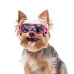 Dog Goggles Small Breed, Dog Sunglasses Small Breed Dog Eye Sun Light Protection, UV Protection Goggles for Dog with Adjustable Straps, Small Pink