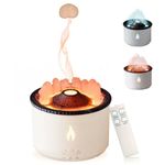 Volcano Humidifier Flame Aroma Diffuser: 360ml Aromatherapy Humidifier Jellyfish/Flame 2 Mist Mode Air Humidifier Remote Control Super Quiet Oil Cold Mist Diffuser with Night Light for Home,Gym