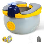 MOEMOE BABY Travel Potty for Toddlers, Portable Potty for Toddlers with PU Cushion, Foldable Baby Potty Training Toilet Carry Potty with Disposable Bag for Car, Camping, Indoor, Outdoor, Grey
