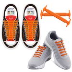 HOMAR Waterproof Reflective No Tie Shoe Laces Elastic Athletic Shoelace for Sneakers Boots Skateboard Hiking Sport Shoe - Orange