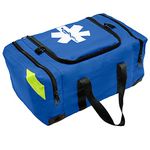 NOVAMEDIC Empty Blue Trauma First Aid Medical Bag, 21"x15"x5", Multi Compartment First Responder Carrier for EMT, Paramedics, Emergency and Medical Supplies Kit, Lightweight and Durable, Blue