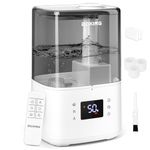 BOXING 4.5L Warm and Cool Mist Ultrasonic Humidifier for Bedroom Large Room, Top Fill Essential Oil Diffuser with Remote, Auto Shut-Off Quiet Sleep Mode, Humidistat, Timer, BPA-Free, 45H Runtime