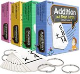 Star Right Math Flash Cards Set of 4 - Addition, Subtraction, Division, & Multiplication Flash Cards - 8 Rings - 663 Math Flash Cards - Ages 6 & Up - Kindergarten, 1st, 2nd, 3rd, 4th, 5th & 6th Grade