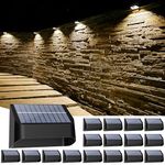 Solar Fence Lights Outdoor 16Pack, Yivsen RGB 8 Colors Solar Step Lights Outdoor Waterproof LED Solar Powered Deck Lights for Outside Patio Post Porch Step Fence Railing Wall Garden Pool Yard Stair