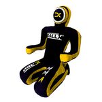 DALLX MMA Grappling Dummy for Wrestling Judo Karate BJJ JIU Jitsu Punching Dummies Mixed Martial Arts Police Training Self Defense - Unfilled (Black Yellow - 1.8m)