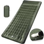 Sleeping Mat, Ultralight Camping Mattress 12CM Thick Self Inflating Camping Mat Built-in Foot Pump, Inflatable Single Sleeping Pad, Double Joinable Camping Sleeping Bed for Camping, Hiking, Traveling