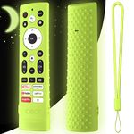 Oboe Silicone TV Remote Cover Case Compatible with Hisense Tv Remote VU GOLED Tv Remote Cover with Lanyard (Glow in Dark Green) [Remote NOT Included]