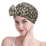 Shower Cap for Women - Waterproof Reusable Shower Hair Caps Adjustable Bow Bath Caps with Elastic Band for Ladies Girls Bathing Spa(Black+Yellow)