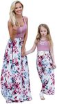 YMING Mommy and Me Casual Long Dres