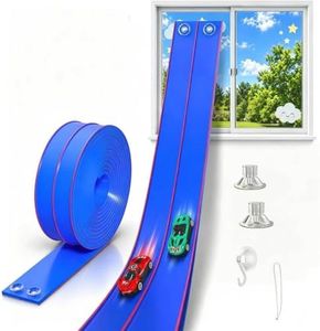 TAEMVV Flexible Race Track for Kids, 15 Ft Dual Car Track Set, Royal Blue