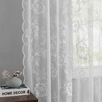 FINECITY White Lace Curtains 84 Inc