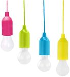 Meteorax 4Pcs LED Pull Cord Light Bulb Hanging Bulb Battery Powered Portable Hanging Lamp for Camping Gardens BBQ's Festivals Parties Decoration