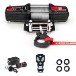 FieryRed 5500LBS Electric Winch - 12V Steel Cable Towing Winch ATV Winch Kits for Towing ATV/UTV Off Road Trailer