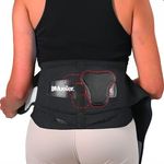 Mueller Lumbar Support Back Brace with Removable Pad, Black S/M