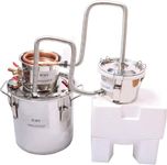 YUEWO 3 Pots DIY 8Gal/30Litres Still Copper Water Alcohol Distiller Home Brew Wine Making Kits with Thumper Keg for DIY Brandy Whisky Wine Essential Oils