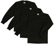 Pro Club Men's Heavyweight Long Sleeve T-Shirt, Black, Large (3 Pack)