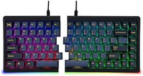 BAROCCOMiSTEL MD770 RGB BT5.0 Glaze Blue TKL Ergonomic Mechanical Keyboard, 75% Split Layout, Cherry MX, PBT DoubleShot Keycap, Mac/Windows OS Compatible- Cherry Silent Red