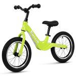 14" Kids Balance Bike for 3,4,5,6 Year Old Boys and Girls, Air Rubber Tires with Magnesium Alloy Frame, Lightweight No Pedal Toddler Training Bicycle (Green)