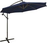 Deponel Offset Outdoor Umbrella 10ft Cantilever Patio Umbrellas Hanging Outdoor Patio Clearance with Crank & Cross Base (Navy, 10FT)