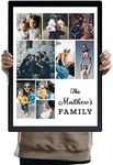 Personalised Family Collage Photo Upload Framed Print in A3 or A4 size, Black or White (Black, A3)