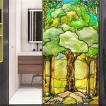 No Glue Decorative Privacy Frosted Window Film Modern Classic Stained Glass Door Window Decals Window Sticker 75x200cm(27.6"x78.74")